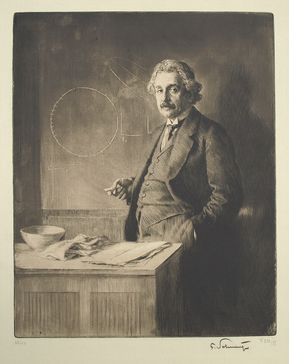Albert Einstein, in a 1921 etching by Ferdinand Schmutzer